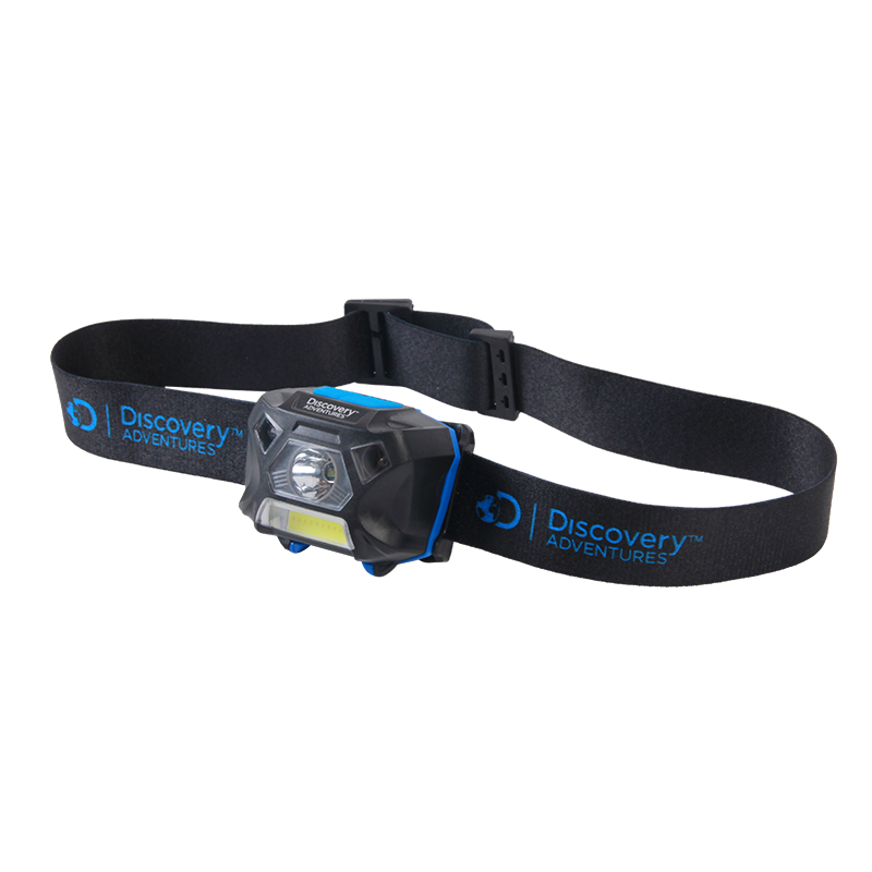 DISCOVERY ADVENTURES LED HEAD LAMP -OUTDOOR FLASHLIGHT HEADLAMPS W/ ADJUSTABLE HEADBAND FOR ADULTS AND KIDS - HIKING & CAMPING GEAR ESSENTIALS