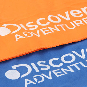 DISCOVERY ADVENTURES MICROFIBER TOWEL PERFECT TRAVEL & SPORTS &BEACH TOWEL. FAST DRYING - SUPER ABSORBENT- ULTRA COMPACT. SUITABLE FOR CAMPING, BACKPACKING,GYM, BEACH, SWIMMING,YOGA