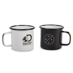 Load image into Gallery viewer, DISCOVERY ADVENTURES 2 PACK ENAMEL CAMPING MUGS SET,CAMPFIRE COFFEE MUGS WITH HANDLE ENAMEL TEA CUPS FOR CAMPING, HIKING, TRAVEL,FISHING, PICNICS, INDOOR OUTDOOR USE
