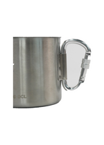 Load image into Gallery viewer, DISCOVERY ADVENTURES STAINLESS STEEL CAMPING COFFEE MUG WITH FOLDING CARABINER HANDLE - LIGHTWEIGHT STAINLESS STEEL CAMPING CUP FOR CAMP SURVIVAL COOKING GEAR - PORTABLE HIKING AND BACKPACKING MUG
